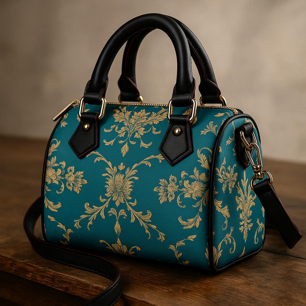 Aqua Blue Baroque leather mini crossbody bag elegant evening outfit accessory