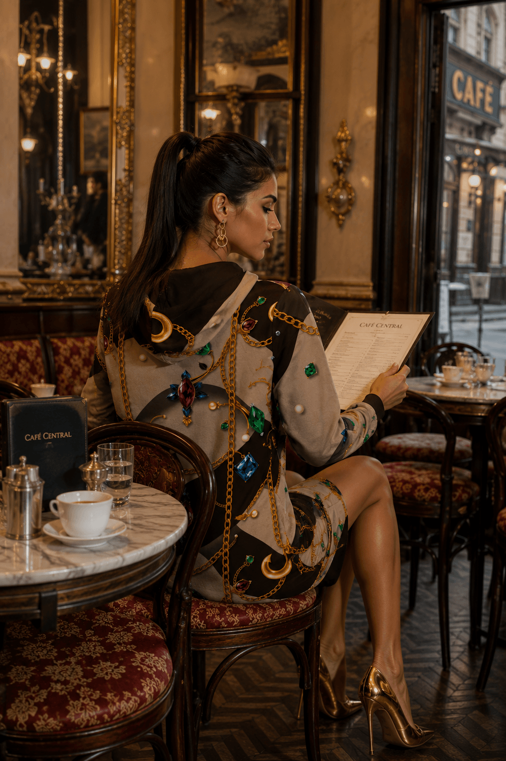 Luxury Violet hoodie velvet dress elegant outfit for evening wear with stylish details