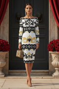 Elegant luxury evening dress with black and gold lace wrap dress design by Angelic Blessings Shop