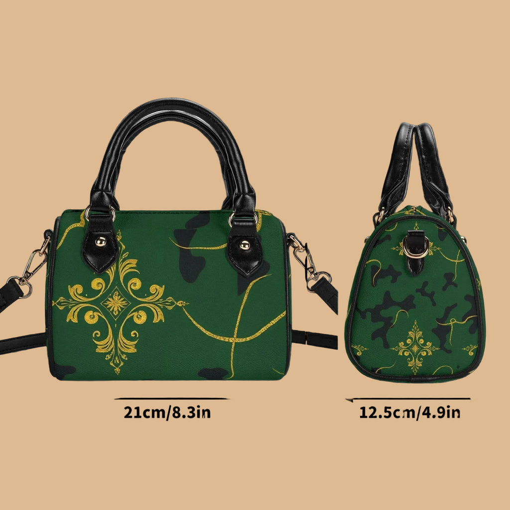 Camo Baroque Gold Ornamental Military leather crossbody mini bag stylish evening outfit accessory