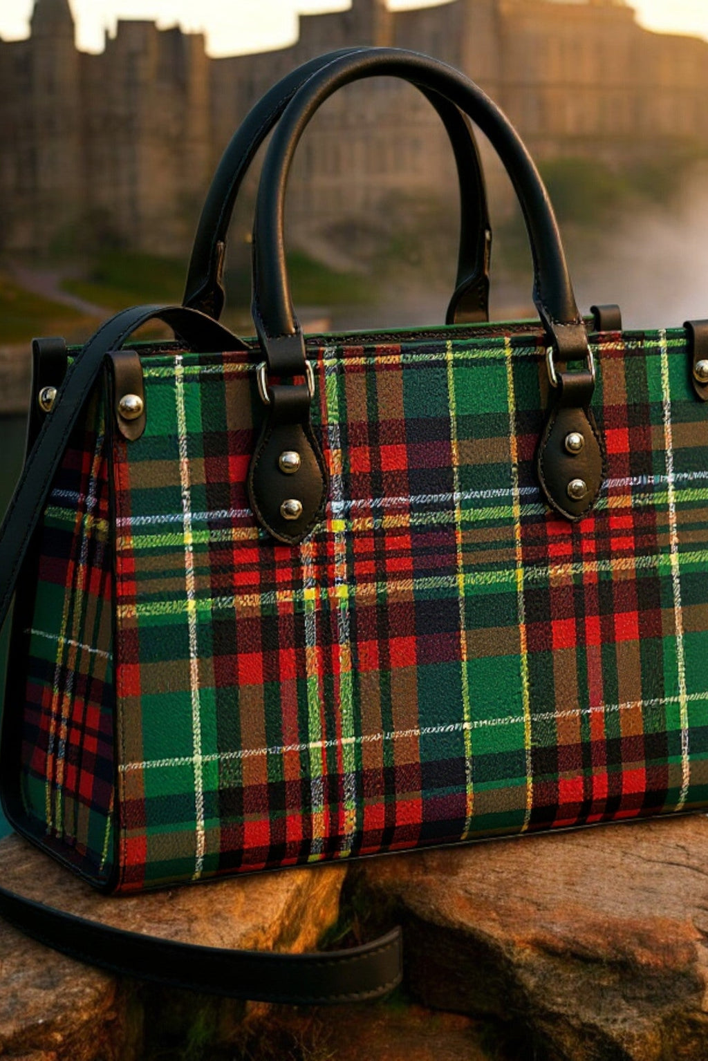 Eilean Donan Luxury Tartan Handbag Scottish Herritage Shoulder Bag Old money style by Angelic Blessings Shop