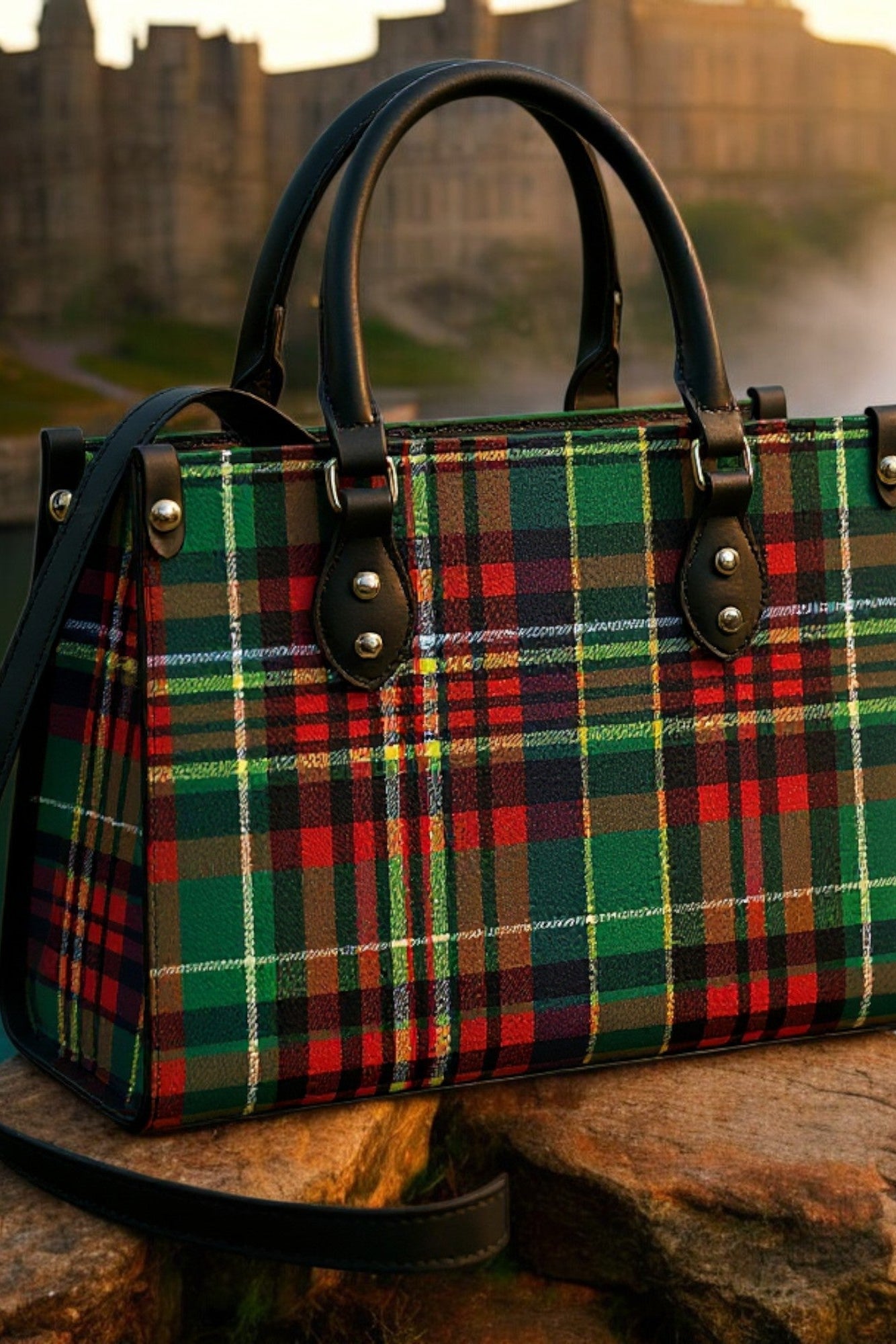 Eilean Donan Luxury Tartan Handbag Scottish Herritage Shoulder Bag Old money style by Angelic Blessings Shop