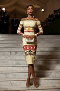 Elegant ivory long sleeve midi dress with sculpted silhouette for sophisticated women