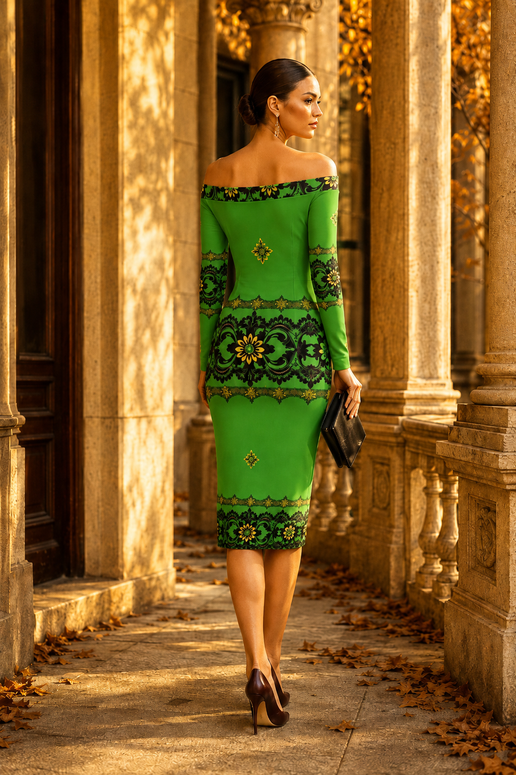 Emerald Lace Off the Shoulder Bodycon Dress Elegant Evening Outfit with Floral Lace Details