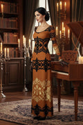 Kira Brown Baroquet Womens  Velvet Shine Maxi Dress-XS-6XL - Angelic Blessings