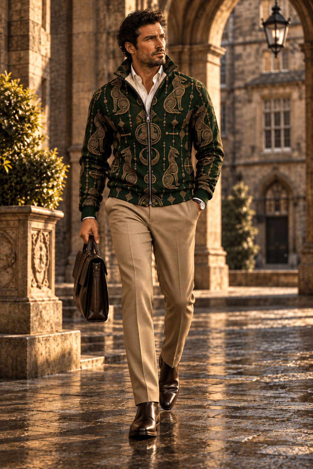 Pictish heavy fleece jacket with a raised zip-up collar.