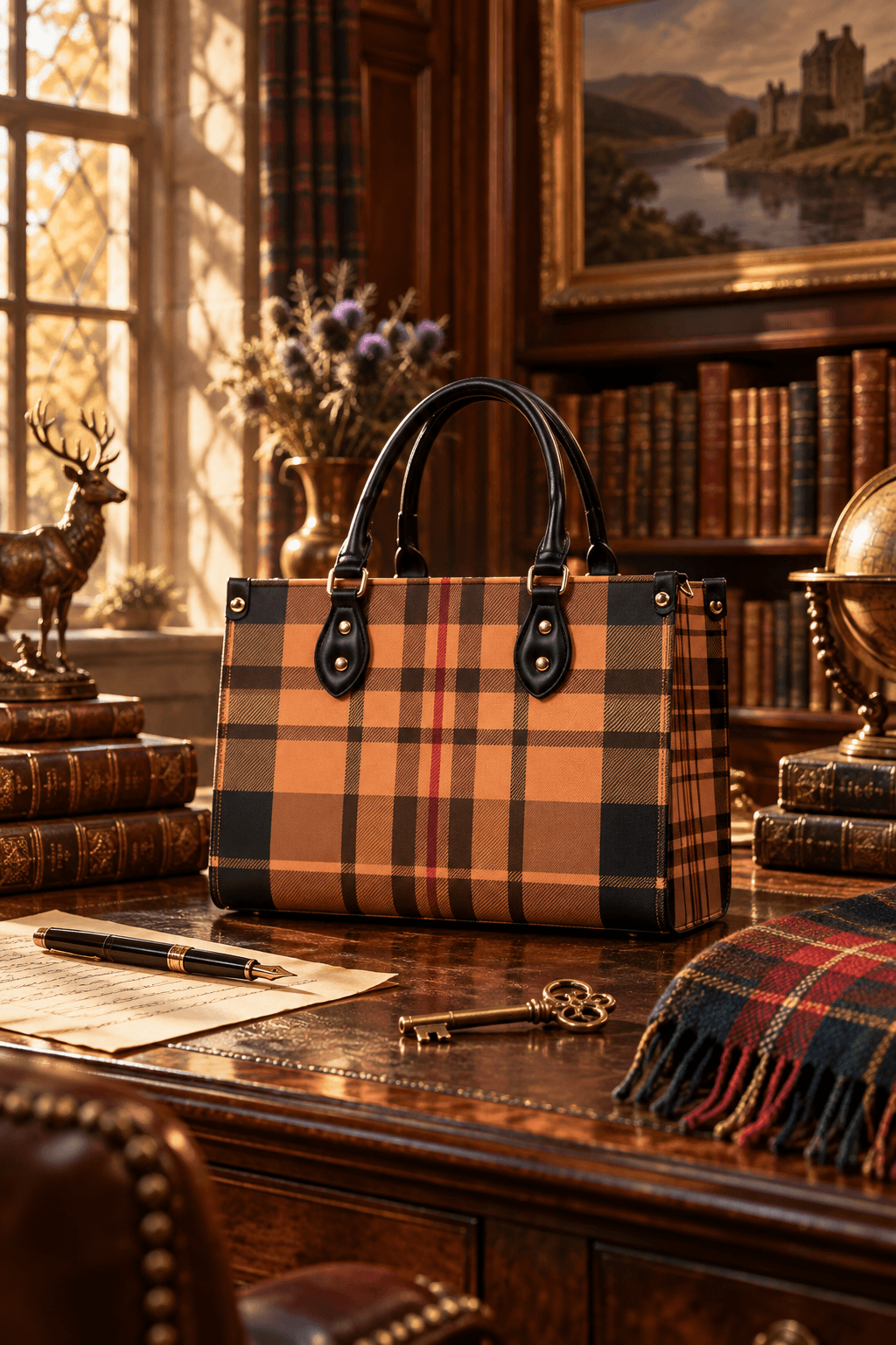 Skara Brae Scottish Tartan Plaid Handbag purse crossbody stylish outfit elegant accessory