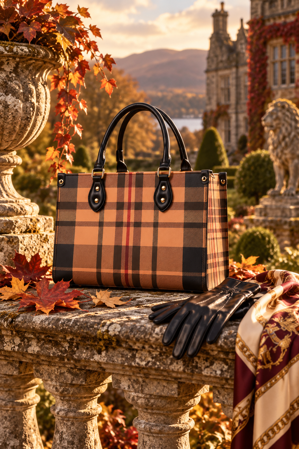 Skara Brae Scottish Tartan Plaid Handbag purse crossbody elegant autumn outfit accessory