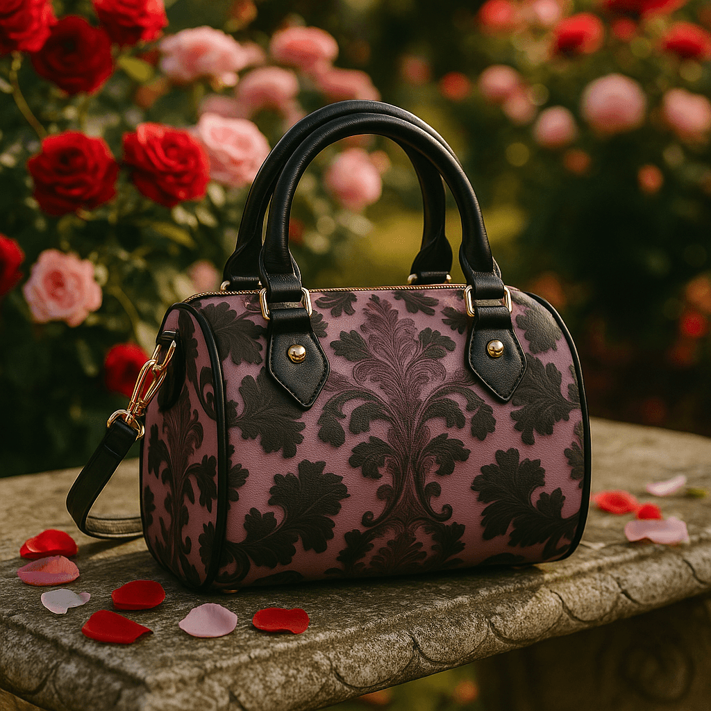 Violet Baroque vintage coach purse elegant evening handbag floral outfit accessory